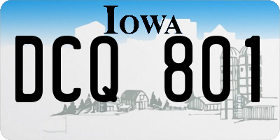 IA license plate DCQ801