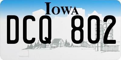 IA license plate DCQ802