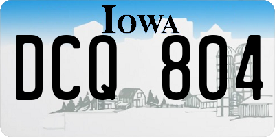 IA license plate DCQ804