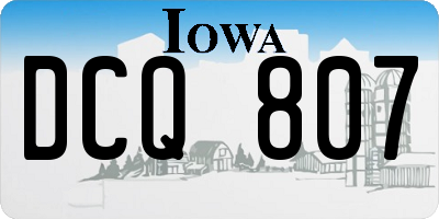 IA license plate DCQ807