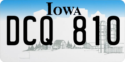 IA license plate DCQ810