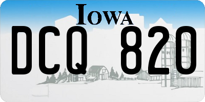 IA license plate DCQ820