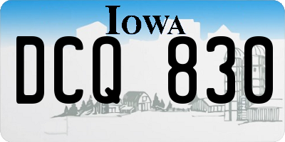 IA license plate DCQ830