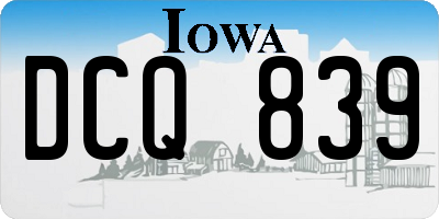 IA license plate DCQ839