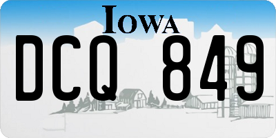 IA license plate DCQ849