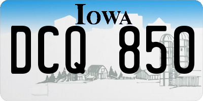 IA license plate DCQ850