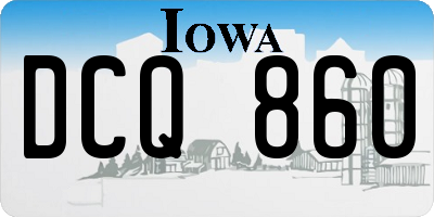 IA license plate DCQ860