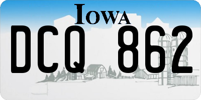 IA license plate DCQ862