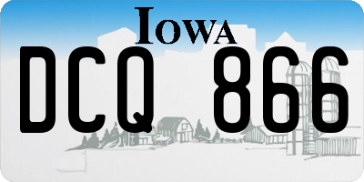 IA license plate DCQ866