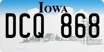 IA license plate DCQ868