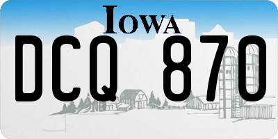 IA license plate DCQ870