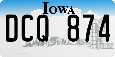 IA license plate DCQ874