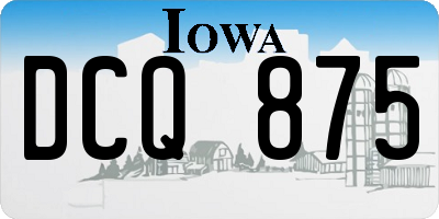 IA license plate DCQ875
