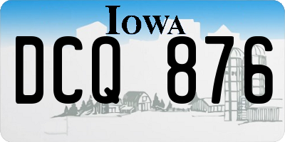 IA license plate DCQ876