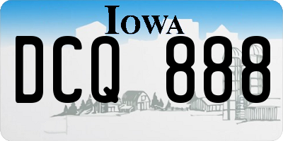 IA license plate DCQ888