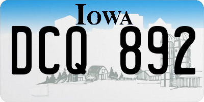 IA license plate DCQ892
