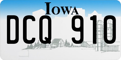 IA license plate DCQ910
