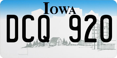 IA license plate DCQ920
