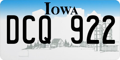 IA license plate DCQ922