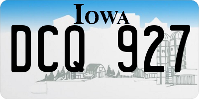 IA license plate DCQ927