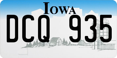 IA license plate DCQ935