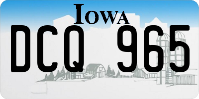 IA license plate DCQ965