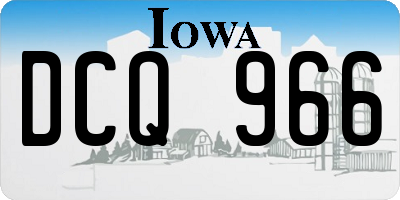 IA license plate DCQ966