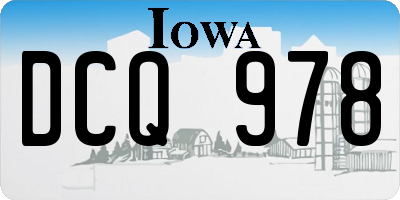 IA license plate DCQ978
