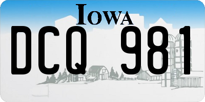 IA license plate DCQ981
