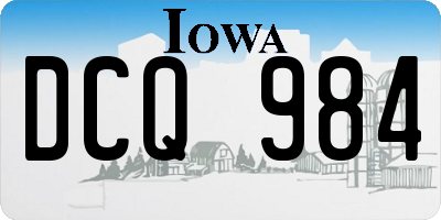 IA license plate DCQ984