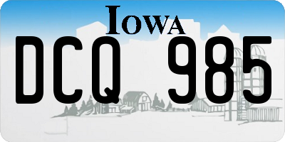 IA license plate DCQ985