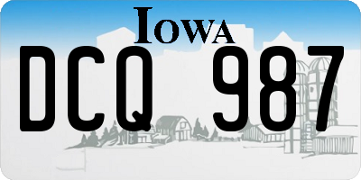 IA license plate DCQ987