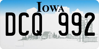 IA license plate DCQ992