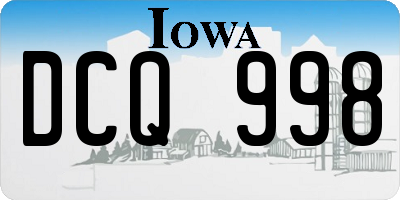IA license plate DCQ998