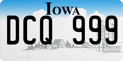 IA license plate DCQ999