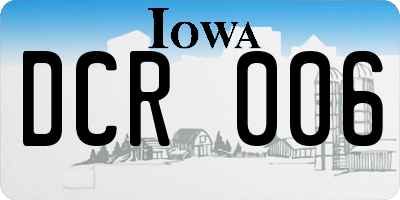 IA license plate DCR006