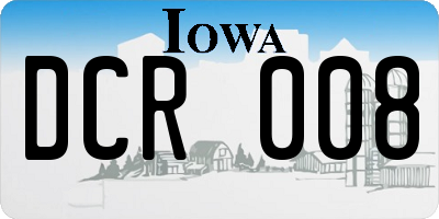 IA license plate DCR008