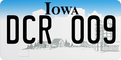 IA license plate DCR009