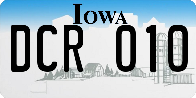 IA license plate DCR010