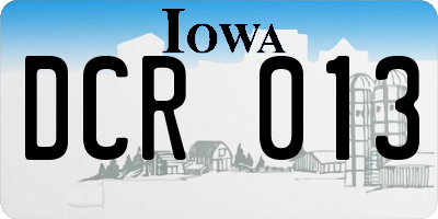 IA license plate DCR013