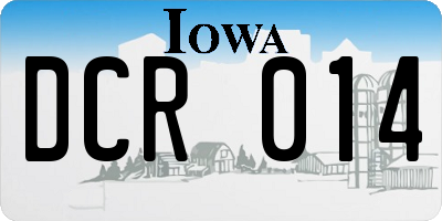 IA license plate DCR014