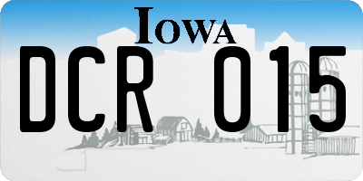 IA license plate DCR015