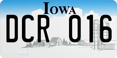 IA license plate DCR016
