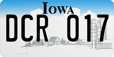 IA license plate DCR017