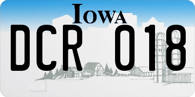 IA license plate DCR018