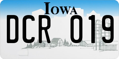 IA license plate DCR019