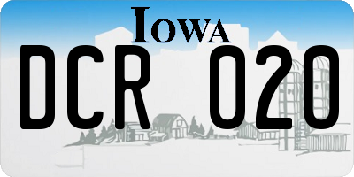 IA license plate DCR020