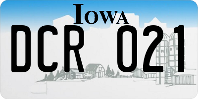 IA license plate DCR021