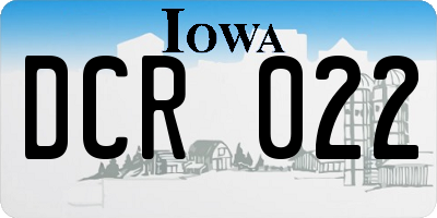 IA license plate DCR022