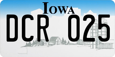 IA license plate DCR025